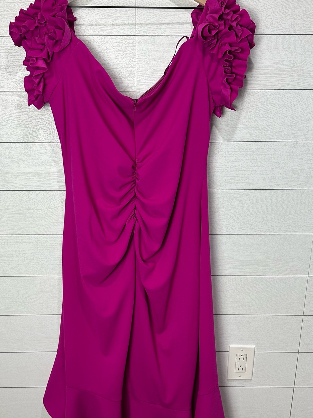 NWT Xscape Pink Ruffled Midi Dress 22W - Picture 11 of 14